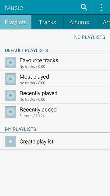 Press Playlists.