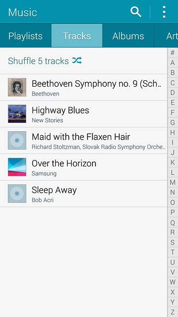 Press the required audio file.