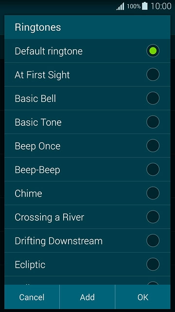 To assign one of your own ring tones:Press Add.