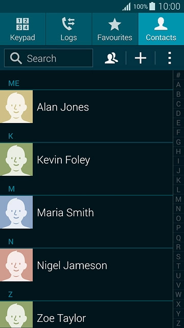Press the menu icon.