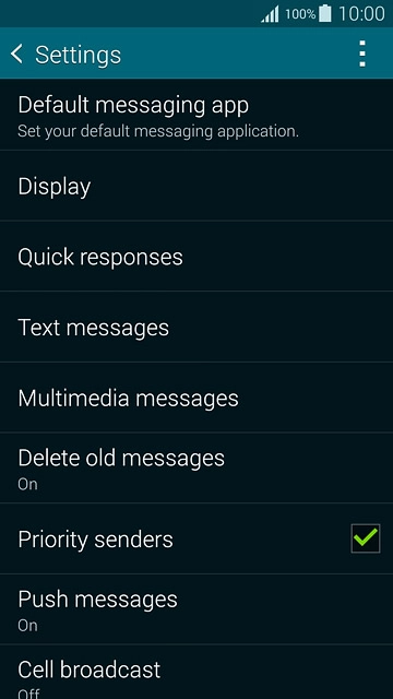 Press Text messages.