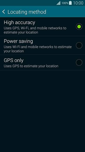 Press High accuracy.