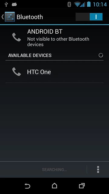 Make sure the other device is turned on and is ready to connect via Bluetooth.Your phone now searches for devices and after a moment, a list of Bluetooth devices within range is displayed.Press the required Bluetooth device.Follow the instructions on the display to pair the Bluetooth device with your phone.The new device is displayed on the list of paired devices.