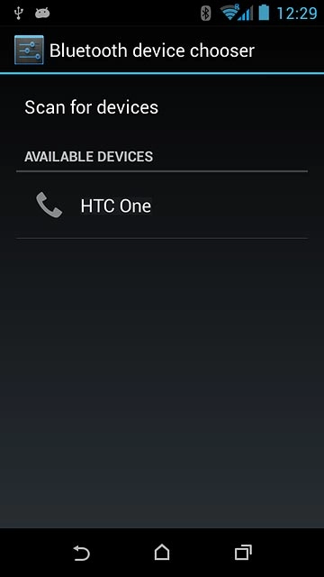 Your phone now searches for devices and after a moment, a list of Bluetooth devices within range is displayed.Press the required Bluetooth device.The file is sent.