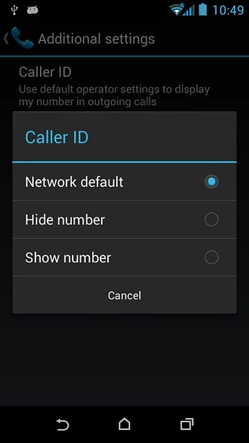 Press Hide number or Show number.