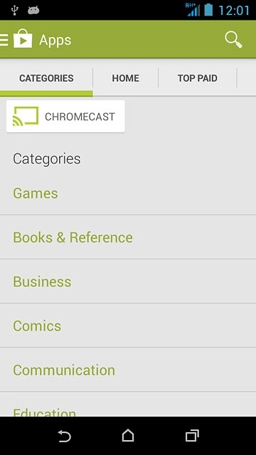 Press CATEGORIES.Go to the required category.