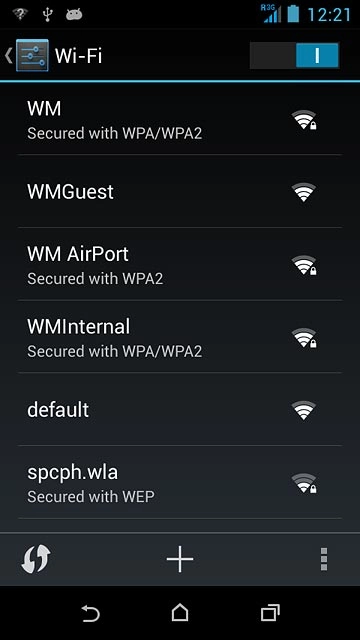 A list of Wi-Fi networks within range is displayed.Press the required Wi-Fi network.