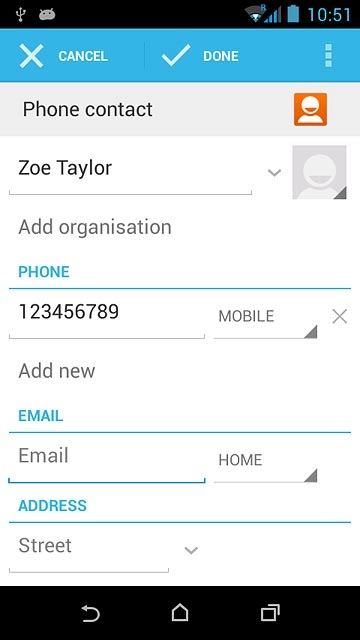 Press Email and key in the required email address.