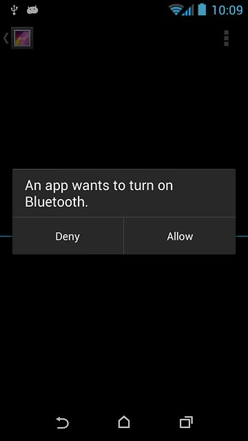 If Bluetooth is turned off:Press Allow to turn on Bluetooth.