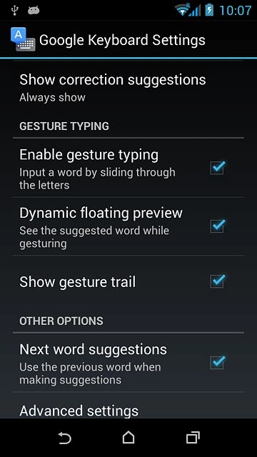 Press the home icon to return to the home screen.