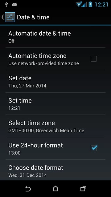 Press Automatic date & time.