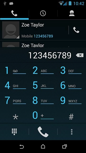 Key in the required number and press the call icon.