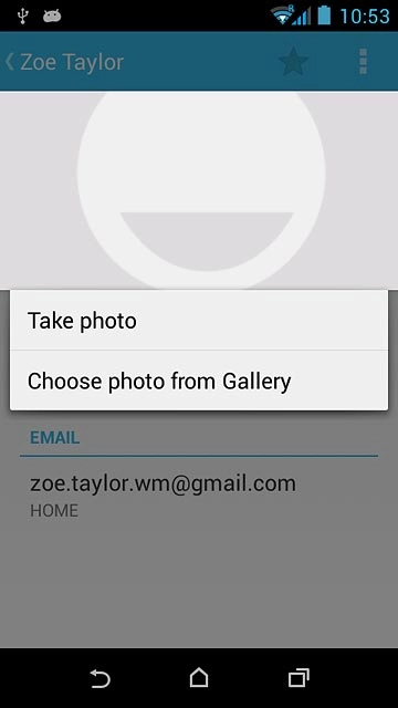 To assign an existing picture:Press Choose photo from Gallery.