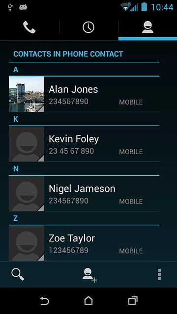 Press the required contact.