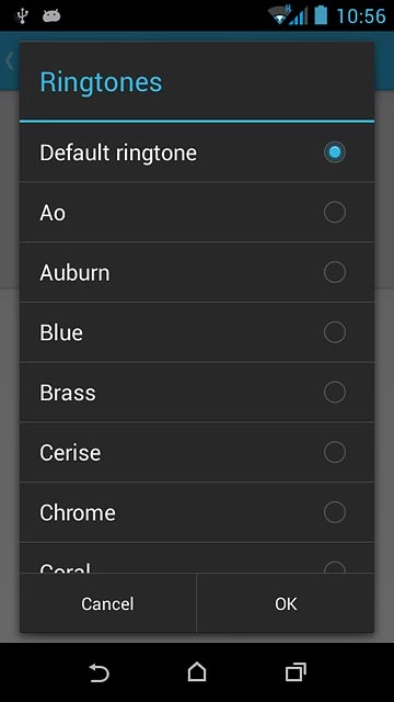 Once you've found a ring tone you like, press OK.