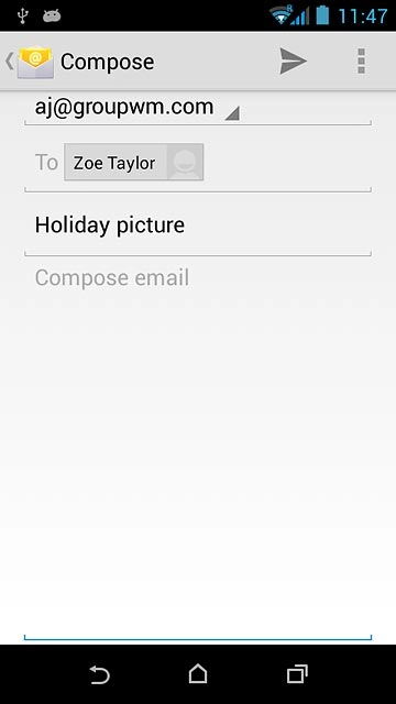 Press Compose email.Write the text for your email message.