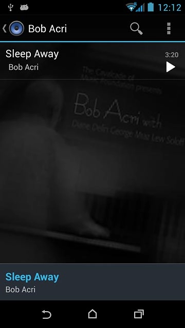 Press the audio file at the bottom the display.