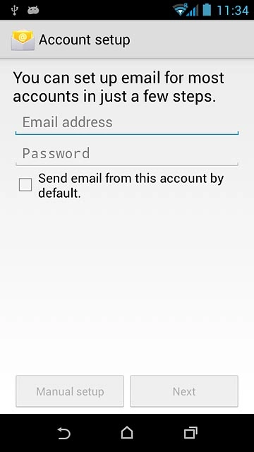 Press Email address and key in your email address.