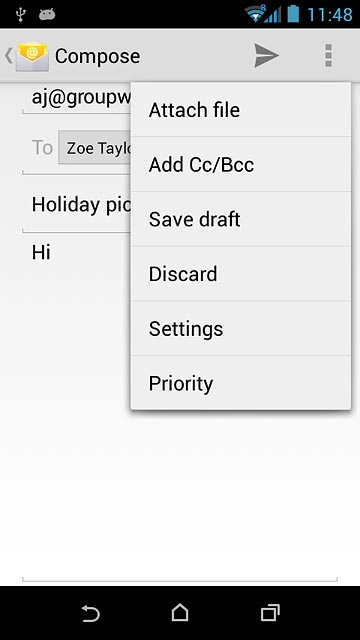 Press Attach file.Go to the required folder.