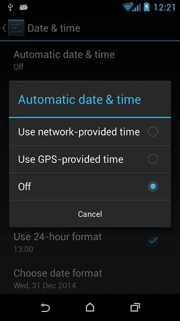 Press Use network-provided time.