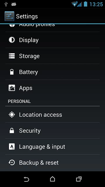Press Backup & reset.