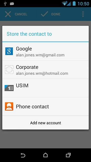 Press Phone contact.