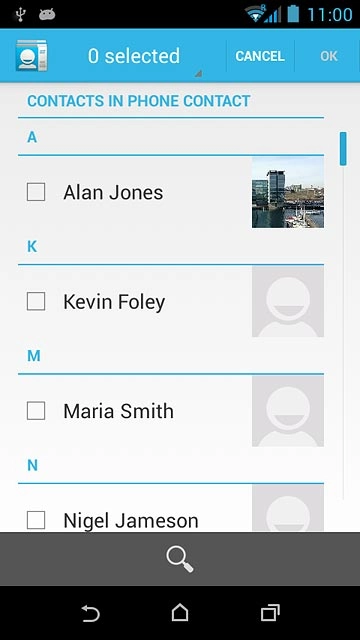 Press the required contacts.