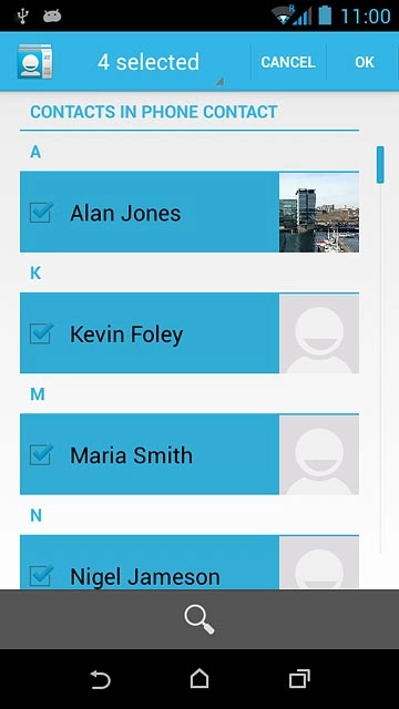 Press OK.After a moment the contacts are copied.