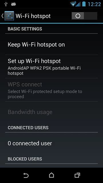 Press Set up Wi-Fi hotspot.