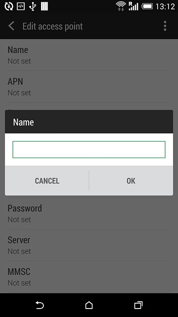 Key in Vodafone MMS and press OK.