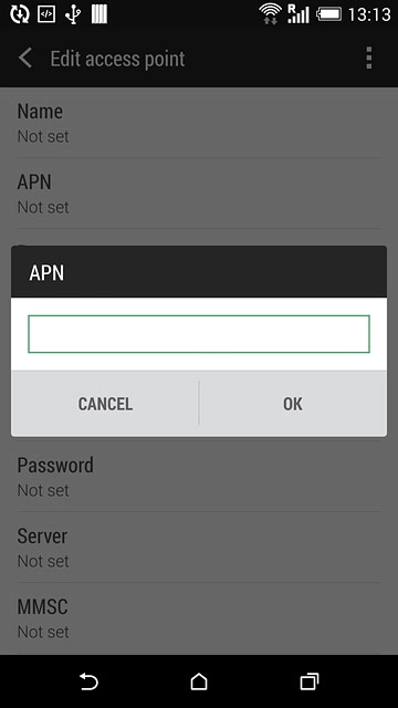 Key in live.vodafone.com and press OK.