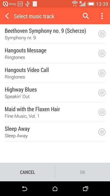 Press the required audio file.