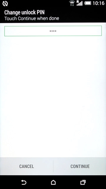 Key in the required phone lock code and press CONTINUE.