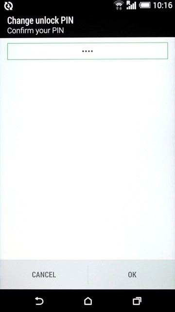 Key in the phone lock code again and press OK.