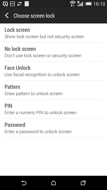 Press No lock screen.