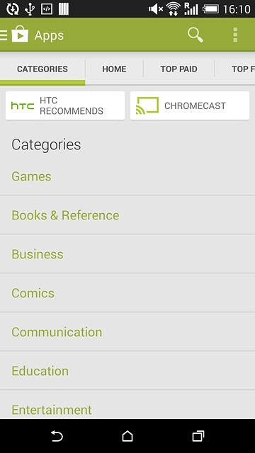 Press CATEGORIES.Go to the required category.