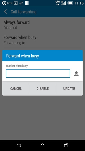 Press DISABLE.Repeat until all diverts have been cancelled.