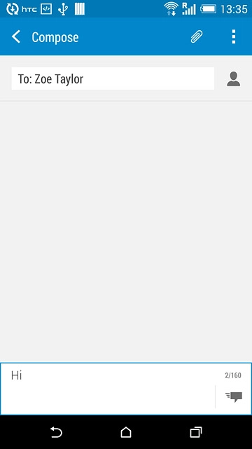 Press the attachment icon.Select one of the following options:Insert picture, go to 4a.Insert video clip, go to 4b.Insert audio file, go to 4c.