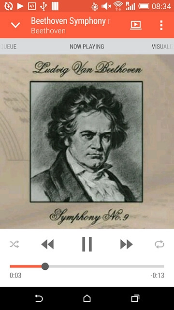 To go to the previous audio file:Press arrow left.