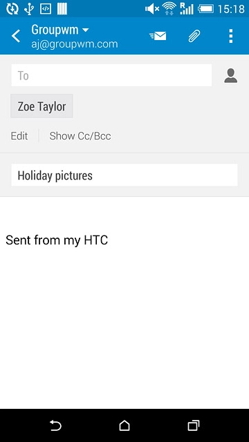 Press the text input field and write the required text.