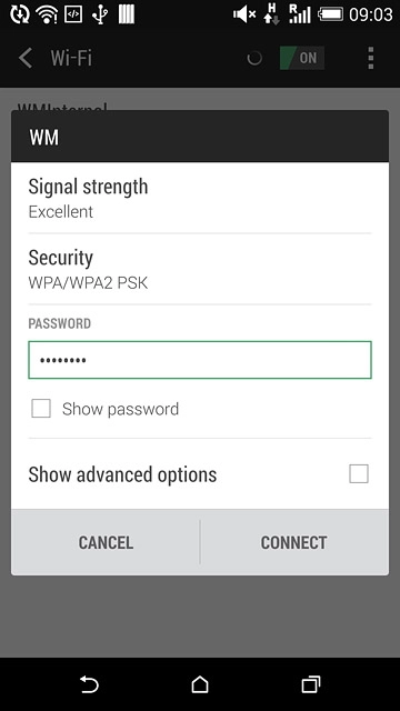 Follow the instructions on the display to select security settings, if required.Press CONNECT.