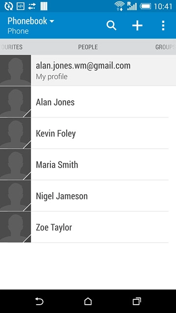 Press the new contact icon.