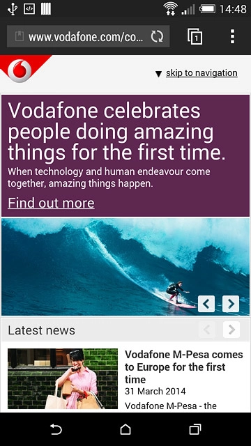 Press the menu icon.