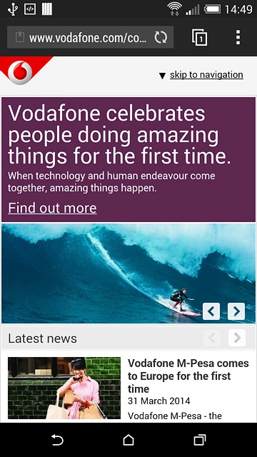 Press the menu icon.