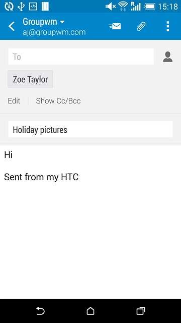 Press the attachment icon.