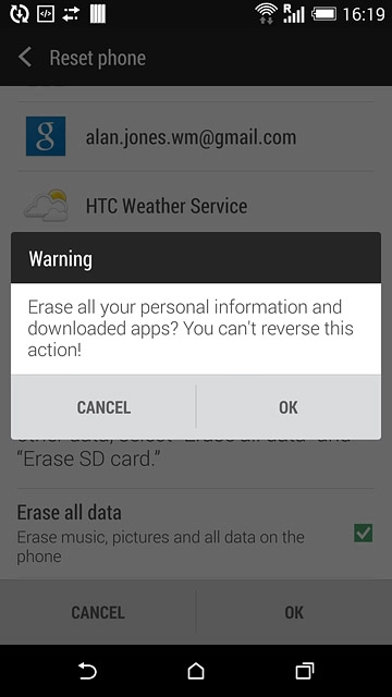 Press OK to confirm.Wait a moment while the factory default settings are restored.Follow the instructions on the display to set up your phone and prepare it for use.