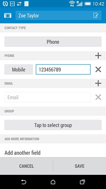 Press the field next to the phone number.