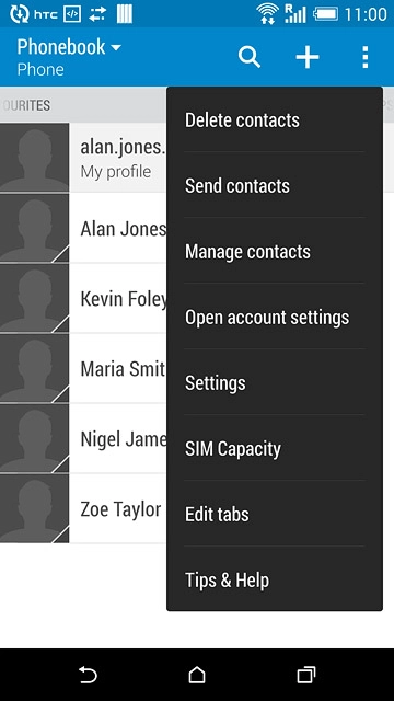 Press Manage contacts.