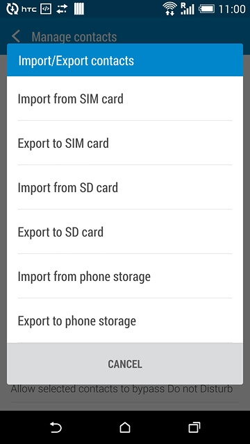 Press Import from SIM card.