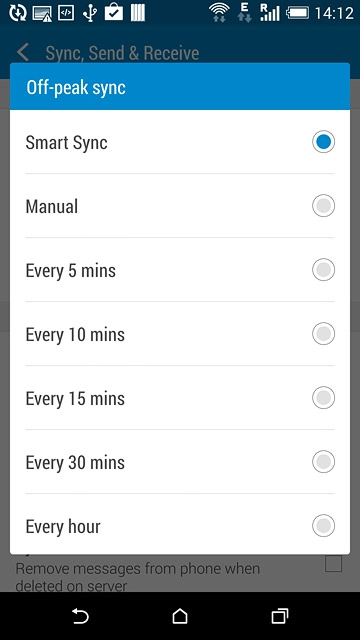 Press Smart Sync, Manual or the required interval.